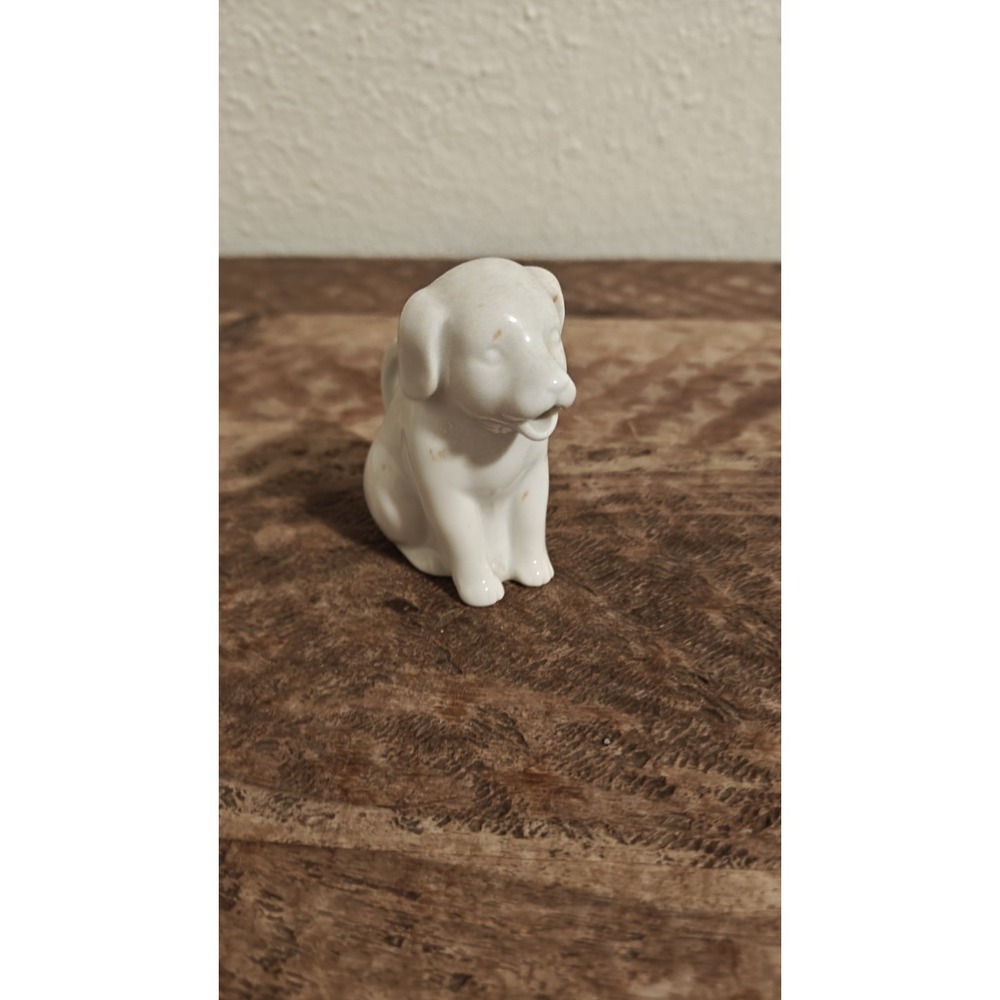 Small White  Dog Porcelain Mini Collectible Creamer